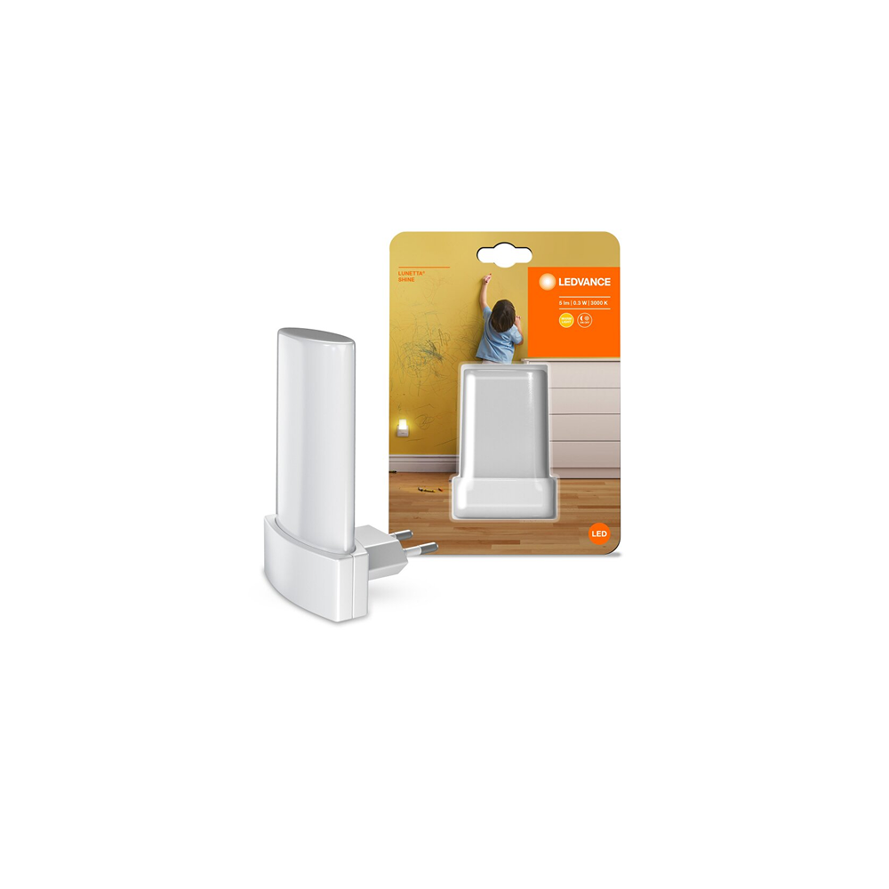 Ledvance Lunetta Shine 0.28W 5lm 3000K 220-240V gaismeklis ar dienas/nakts sensoru, balts