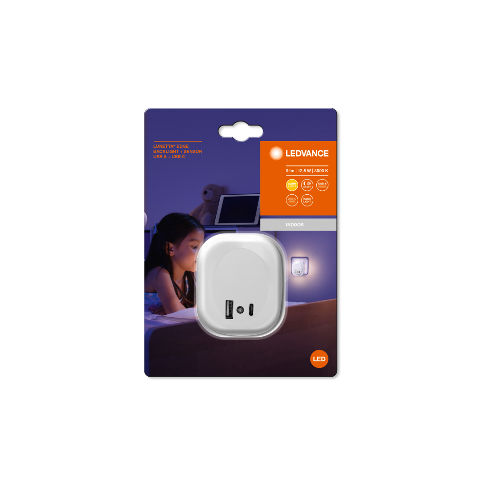 Ledvance Lunetta Edge sensor 3000K , balts gaismeklis