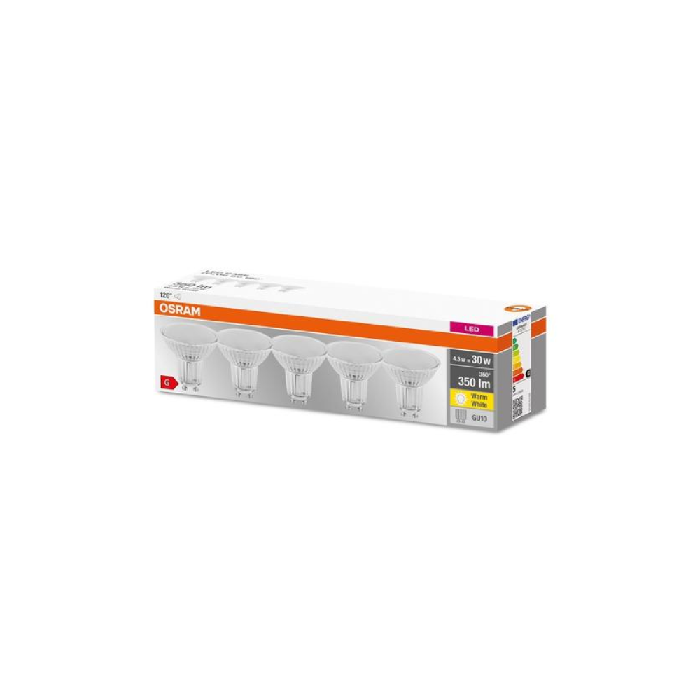 Osram LED Value PAR16 30 36° V 4.3W/830 GU10 5 gab. reflektorspuldze
