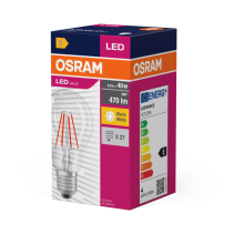 Osram LED Value Classic A 40 FIL 4W/827 E27 filament non-dim spuldze (caurspīdīga)