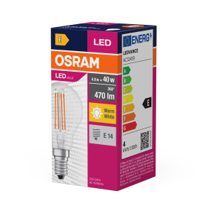 Osram LED VALUE Classic P 40 FIL 4W/827 E14 filament spuldze (caurspīdīga)