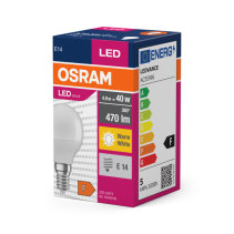 Osram LED VALUE Classic P 40 4.9W/827 E14 FR spuldze (matēta)