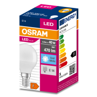 Osram LED VALUE Classic P 40 4.9W/840 E14 FR spuldze (matēta)