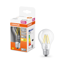 Osram LED STAR Classic A 40 FIL 4W/827 E27 filament non-dim spuldze (caurspīdīga)