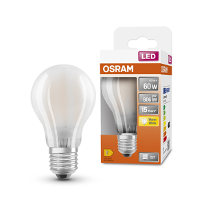 Osram LED STAR Classic A 60 FIL 6.5W/827 E27 FR filament non-dim spuldze (matēta)