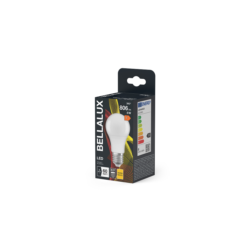 BELLALUX LED CL A 60 8,5W/827 E27 FR spuldze mājām