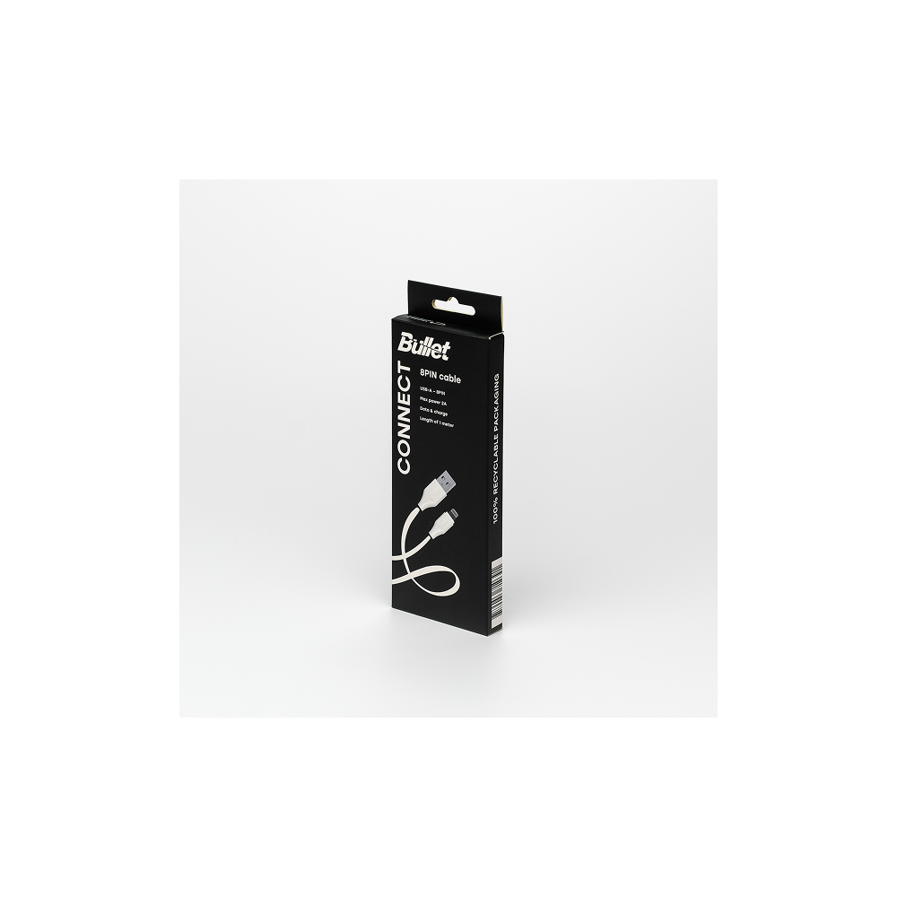 Bullet Eight pin - USB vads 1m, 2A 10W ierīcēm