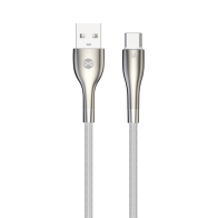 Forever Sleek USB - USB-C vads 1m 3A balts ātrai uzlādei