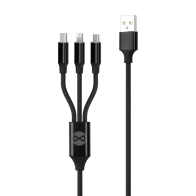 Forever 3in1 vads USB-C microUSB 8pin 1.2m ātra uzlāde