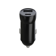 Maxlife MXCC-04 PD QC auto lādētājs, 1xUSB-C + 1xUSB 20W, melns