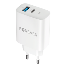 Forever TC-07-30AC PD QC lādētājs 30W ar USB-C un USB