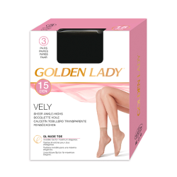Golden Lady Vely 15den MELON īsās zeķes, 3 pāri, caurspīdīgas