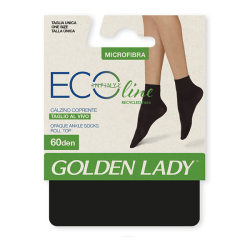 Golden Lady Ecoline 60den NERO īsās zeķes ar nolokāmu augšu