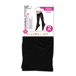 Golden Lady Micro 50den NERO pusgarās zeķes, 2 pāri, mīkstas