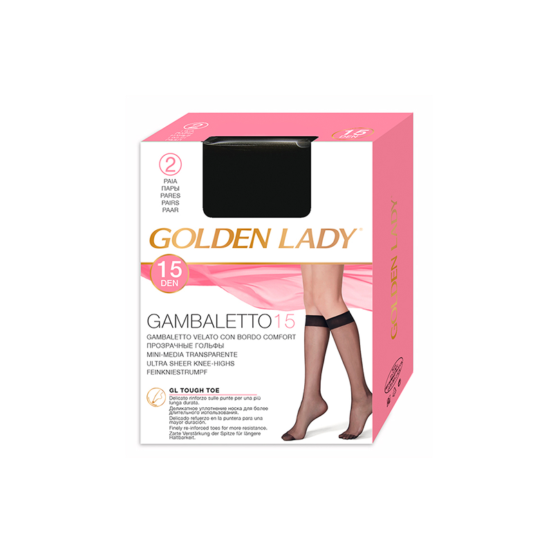 Golden Lady Strech 15den MELON pusgarās zeķes 2 pāri caurspīdīgas