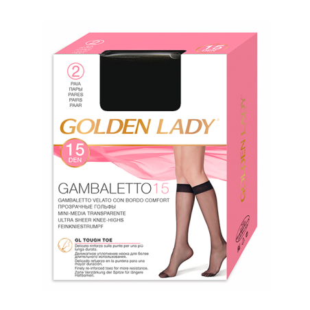 Golden Lady Strech 15den MELON pusgarās zeķes 2 pāri caurspīdīgas