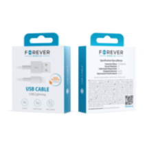 Forever USB - 8pin vads 1m balts drošai uzlādei un datiem