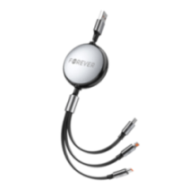 Forever 3in1 vads USB 2xUSB-C 8pin 1.2m ātra uzlāde