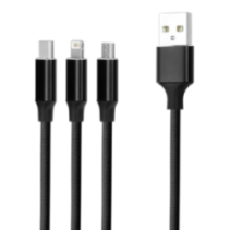 Forever 3in1 vads USB-C microUSB 8pin 1.2m ātra uzlāde