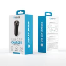 Forever CC-03 car charger 2xUSB 3.6A black for fast charging