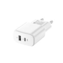 Forever TC-01-20AC PD QC lādētājs 20W ar USB-C un USB, balts