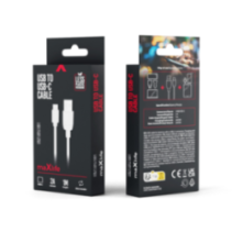 Maxlive USB - USB-C vads, 1m 2A, balts