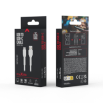 Maxlive USB - USB-C vads, 1m 3A, balts