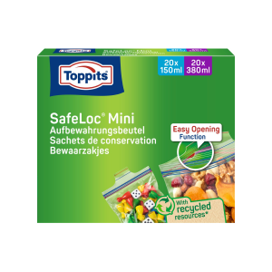 Maisiņi produktu uzglabāšanai SafeLoc® Mini 20gab.x150ml, 20gab.x380ml TOPPITS