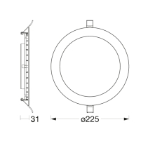 Ledvance DL slim 225MM 22W 2000lm 3000K 230V , balts