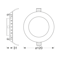 Ledvance DL slim 120MM 8W 550lm 3000K 230V, white