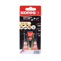 Superlīme momentlīme KORES Power glue GEL 3x1g - ātra un izturīga savienošanai