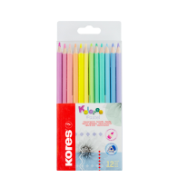 Krāsainie zīmuļi pasteļkrāsās 12 gab. - KORES KOLORES Pastel komplekts bērniem un pieaugušajiem