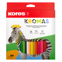 Krāsainie zīmuļi 3mm ar mīkstu serdeni, 24 krāsas – KORES KROMAS