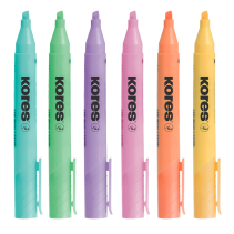 KORES High Liner Plus Assorted Highlighters, 0.5–5 mm, 6 pcs