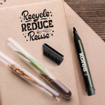 Permanentie marķieri ar apaļu galu, melni, 12 gab. KORES ECO K-MARKER