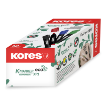 Permanentie marķieri ar apaļu galu, melni, 12 gab. KORES ECO K-MARKER