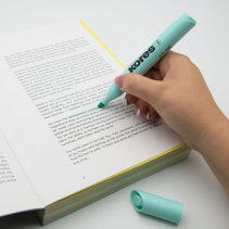 Marķieri tirkīza KORES HIGH LINER PLUS – spilgta izcelšana un ūdens bāzes tinte