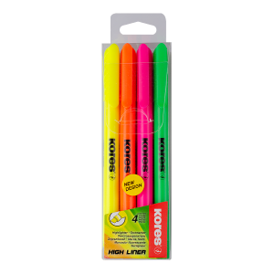 Marķieri neona krāsās ar ūdens bāzes tinti KORES HIGH LINER Fine