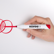 Tāfeles marķieri KORES K-MARKER XW2, sarkani, ECO, 12 gab.