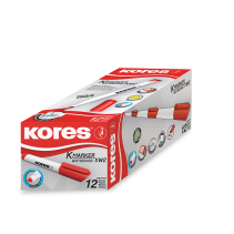 Tāfeles marķieri KORES K-MARKER XW2, sarkani, ECO, 12 gab.