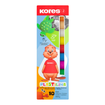Plastilīns, mīksta modelēšanas masa 10 krāsās - KORES Plastilina