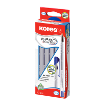Lodīšu pildspalvas ar 1mm zilu tinti KORES K11-M Soft Glide 12 gab.
