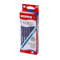 Lodīšu pildspalvas 0.7mm trīsstūrveida zilas KORES K1-F - 12 gab.