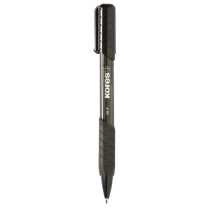0.7mm lodīšu pildspalvas melnas automātiskas KORES K6-F Softgrip 12 gab