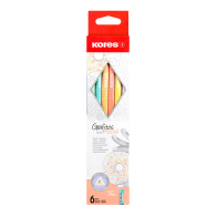 KORES GRAFITOS Style Pastel 6 gab. trīsstūrveida formas HB zīmuļi ar krāsainu dzēšgumiju
