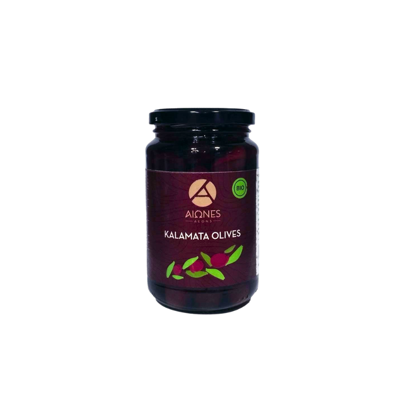 Aeons Organiskās Kalamata olīvas: bagātīga garša, 370ml