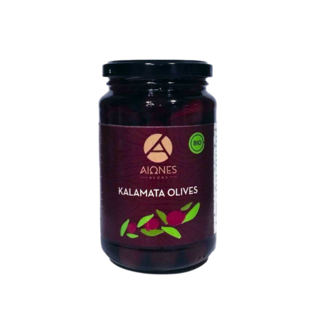 Aeons Organiskās Kalamata olīvas: bagātīga garša, 370ml