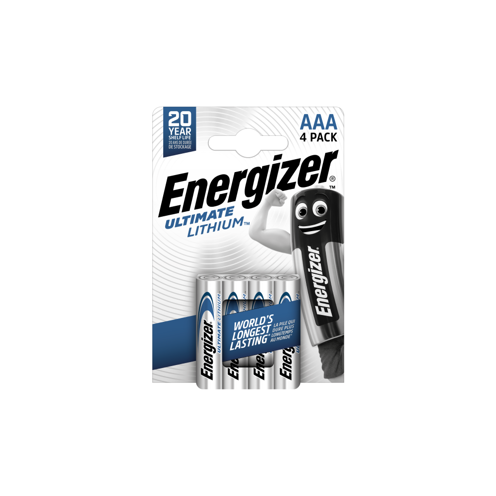 ENERGIZER Ultimate Lithium AAA baterijas ilgstošai jaudai