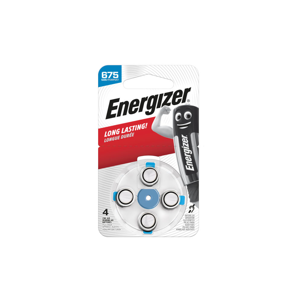 ENERGIZER 675 B4 Zinc Air dzirdes baterijas ilgam laikam