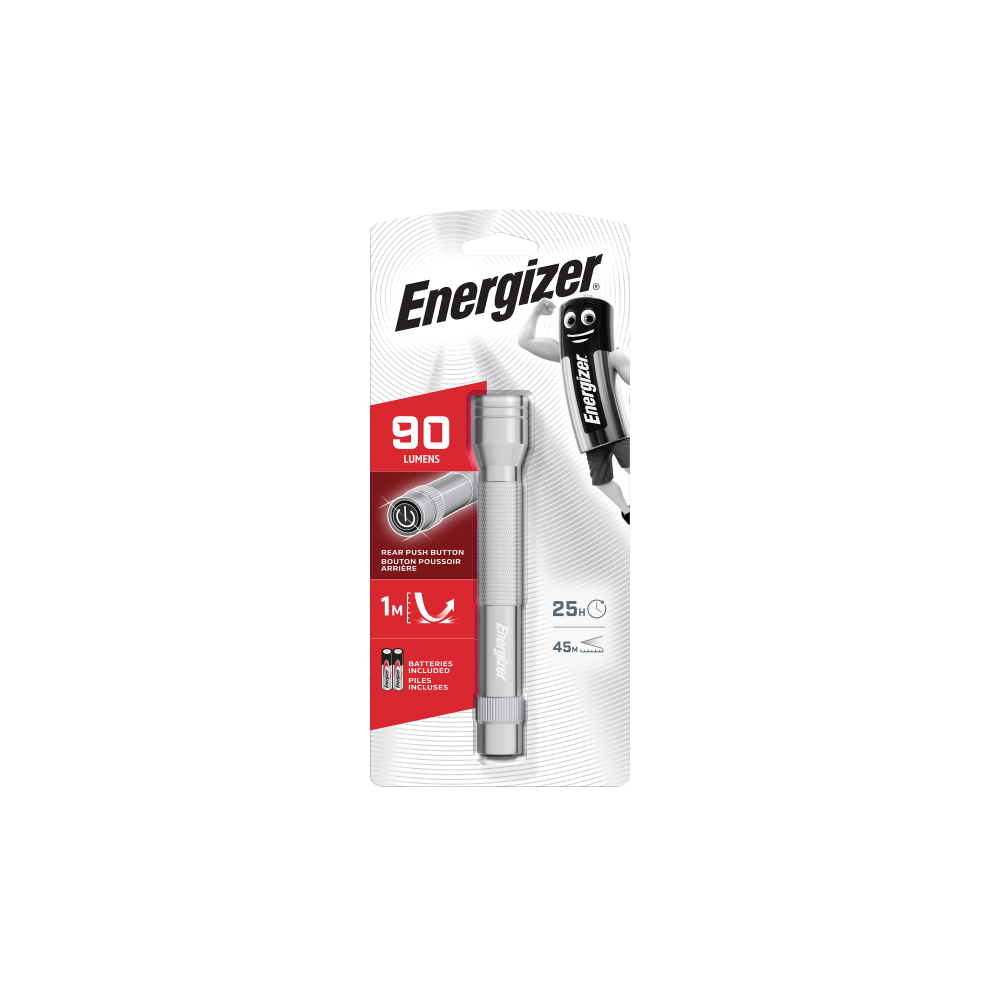 ENERGIZER LED 90lm metāla lukturis ar 2AA baterijām